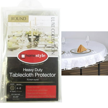crystal clear table 40x60 protector tablecloth vinyl plastic round