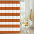 thumbnail image 2 of Orange and White Stripe Shower Curtain for Bathroom, Waterprrof Polyester Fabric Shower Curtains Autumn Pumpkin Color Decorative Curtains for Bathroom Curtain Sets with Hooks Extra Long 72" x 84", 2 of 6