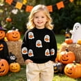 thumbnail image 2 of Kids Halloween Sweater Boys Girls Toddler Long Sleeve Cute Ghost Pattern Crewneck Pullover Sweaters 1-4 Years, 2 of 8