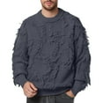 thumbnail image 2 of YHAJDS Men's Winter Casual Sweaters,Men's Pullover Sweaters Casual Sweaters for Men Solid Color Crew Neck Warm Knitted Long Sleeve Sweater for Fall and Winter, 2 of 5