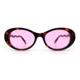 thumbnail image 5 of Womens Unique Wavy Crooked Arm Mod Oval Plastic Sunglasses Tortoise - Pink, 5 of 8