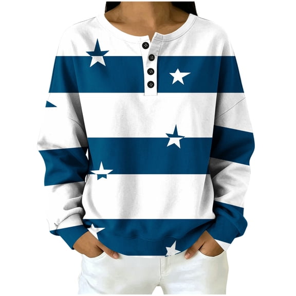 Cmfcve Cut Star Shirt for Women Oversized Printed Long Sleeve Pullover Sweatshirts Fashion Casual Daily Tops