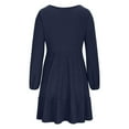 thumbnail image 5 of Einccm Women's Casual A-Line V Neck Long Sleeve Brushed Knit Dress for Spring and Fall Everyday Wear, 5 of 8
