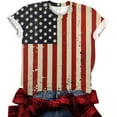 thumbnail image 4 of Htigea Womens Plus Size Tshirt 4th of July Short Sleeve Shirts American Flag Distressed Tees Independence Day Patriotic T Shirt Summer Tops Red,4XL, 4 of 5