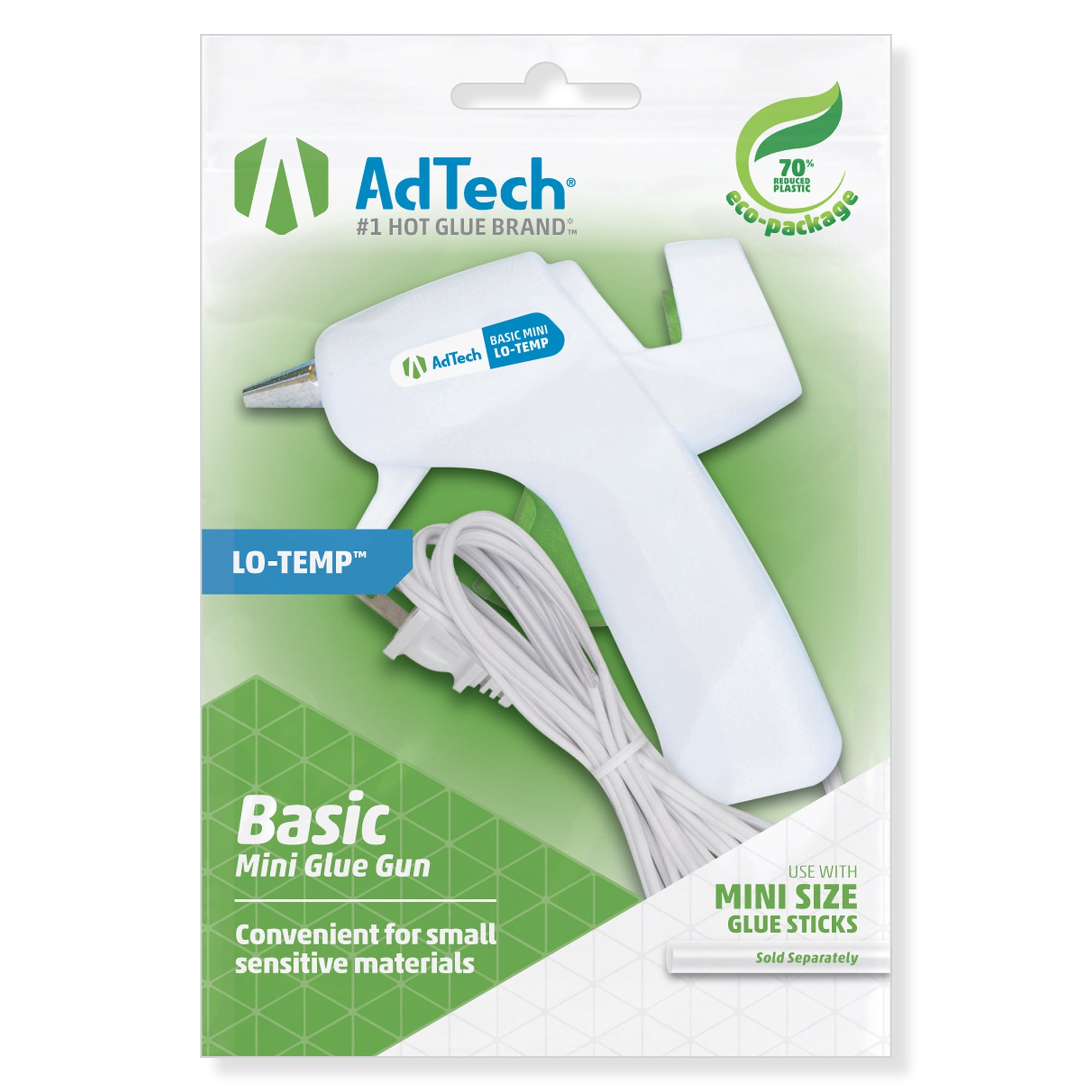 AdTech White Mini Glue Gun - Low Temperature Precision Crafting Tool