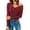 Claret, variant on Off Shoulder Shirt V Neck Wrap Slim Fit Long Sleeve T Shirt Solid Color Blouse for Dating Travel Club