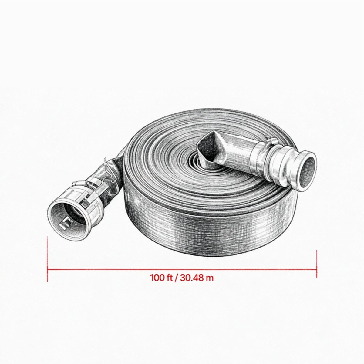 2" x 100ft Blue PVC Backwash Hose with Clamps, Camlock & Aluminum Fittings, Fits Various Pumps for Sewage Treatment & Water Transfer