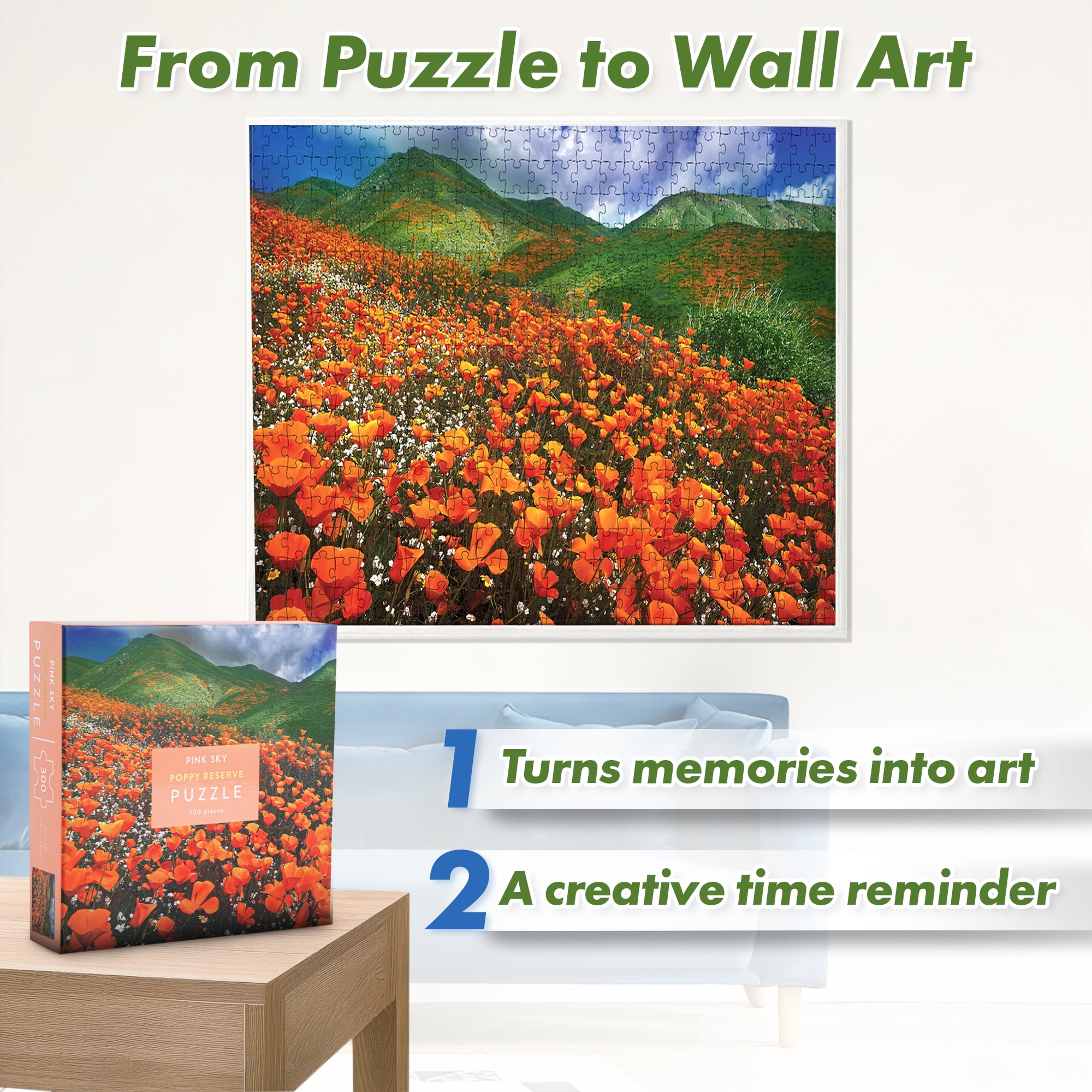 Poppy Reserve Pink Sky Puzzle 300 Piece Cylinder Box Gift Jigsaw Puzzle