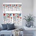 thumbnail image 6 of 3 Piece Kitchen Curtains and Valances Set Independence Day Cafe Curtains 36 Inch Length Eucalyptus Leaves Country Flowers Valance & Tier Curtain for Living Room Bedroom Small Window 54"x18"+27"x36"*2, 6 of 6