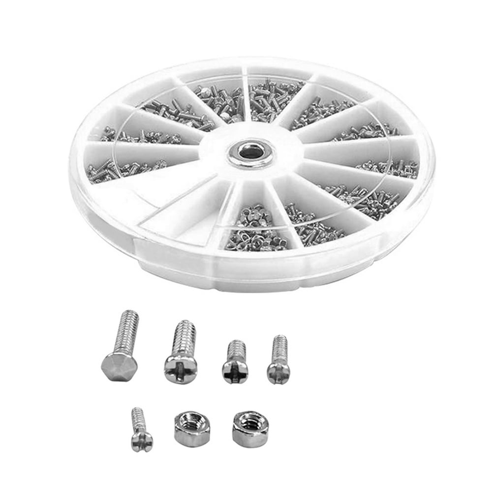 1000 Pcs Assorted Glasses Screws Set with Round Plate