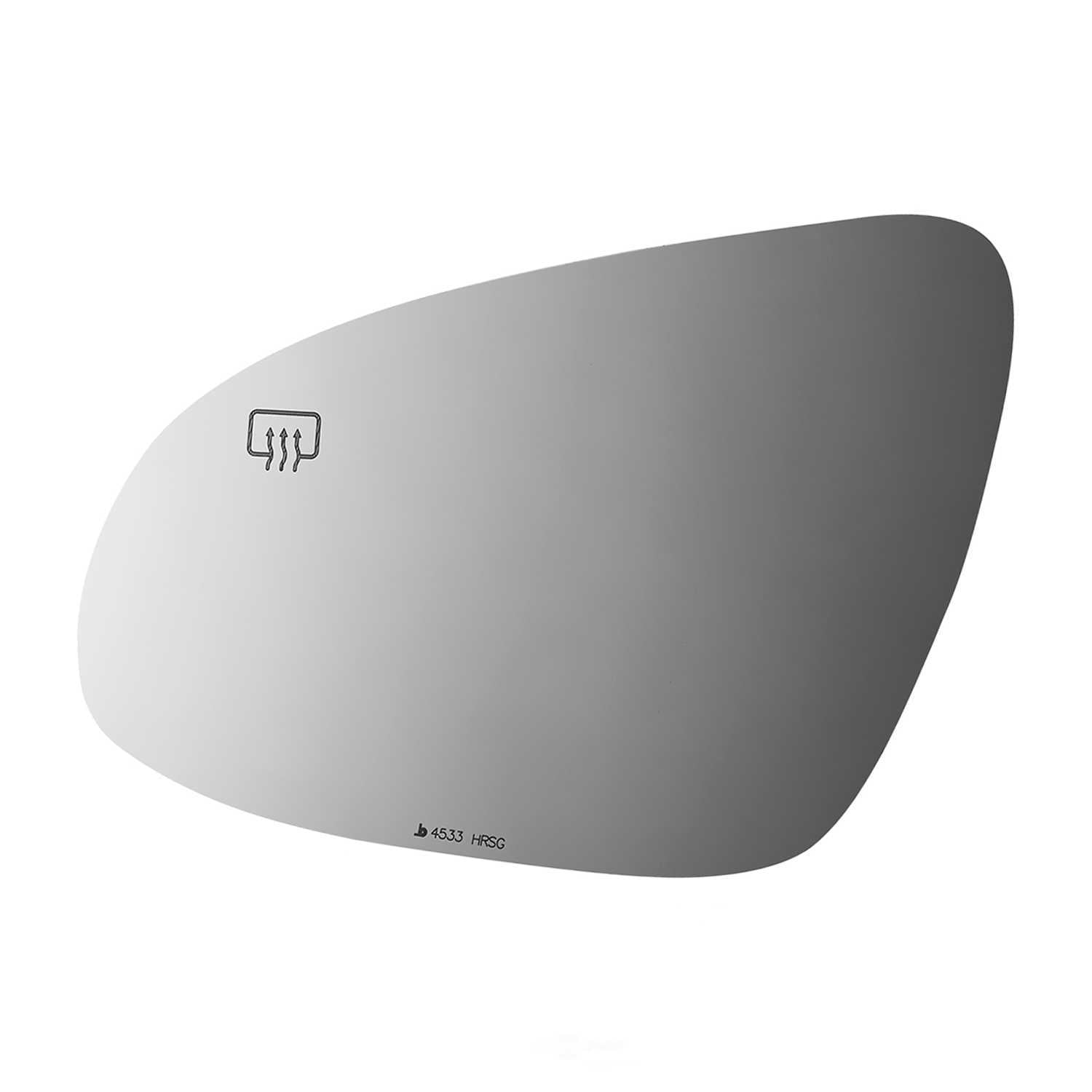 Burco Side View Mirror Replacement Glass with Motor Mount Plate - Clear Glass - 4533HRSG