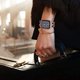 thumbnail image 5 of Cadena Dorada Cuero Negro Oro Rosa, Correa de Metal de Doble Fila para Mujer Compatible con Apple Watch 42 mm 44 mm 45 mm, Correa de Acero Inoxidable iWatch Series 8/7/6/5/4/3/2/1/SE (2022/2020), 5 of 5