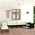 thumbnail image 1 of vidaXL 8 Piece Garden Lounge Set with Cushions Poly Rattan Black, 1 of 5