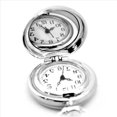thumbnail image 4 of 4X Reloj De Bolsillo Flor Azul Plata Pequeño De Cuarzo Retro Clásico Modelos De Pareja, 4 of 5