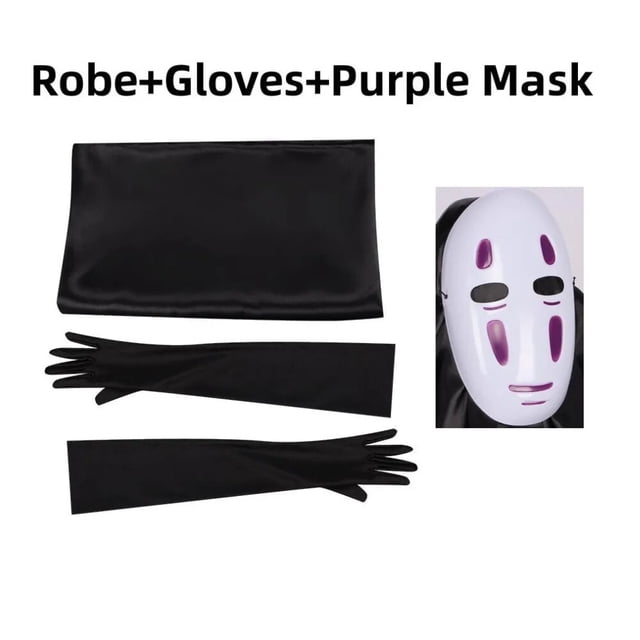Disfraz de Anime Movies Spirited Away Sen To Chihiro No Kamikakushi No Face Man Cosplay, bata, máscara, traje para adultos, niños, niñas