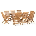 thumbnail image 1 of vidaXL Ensemble de Salle à Manger Pliant d'Extérieur 9 Pcs en Bois de Teck Massif, 1 of 5