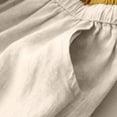 thumbnail image 4 of Fewfanhot Skirts for Women Cotton Linen Midi Skirt with Pockets Casual Flowy Swing Elastic High Waist A-Line Long Boho Skirts, 4 of 8