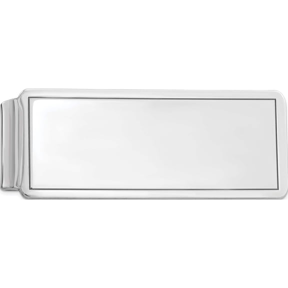 Sterling Silver Rhodium-Plated Money Clip (52 X 20) Made In United States qq40