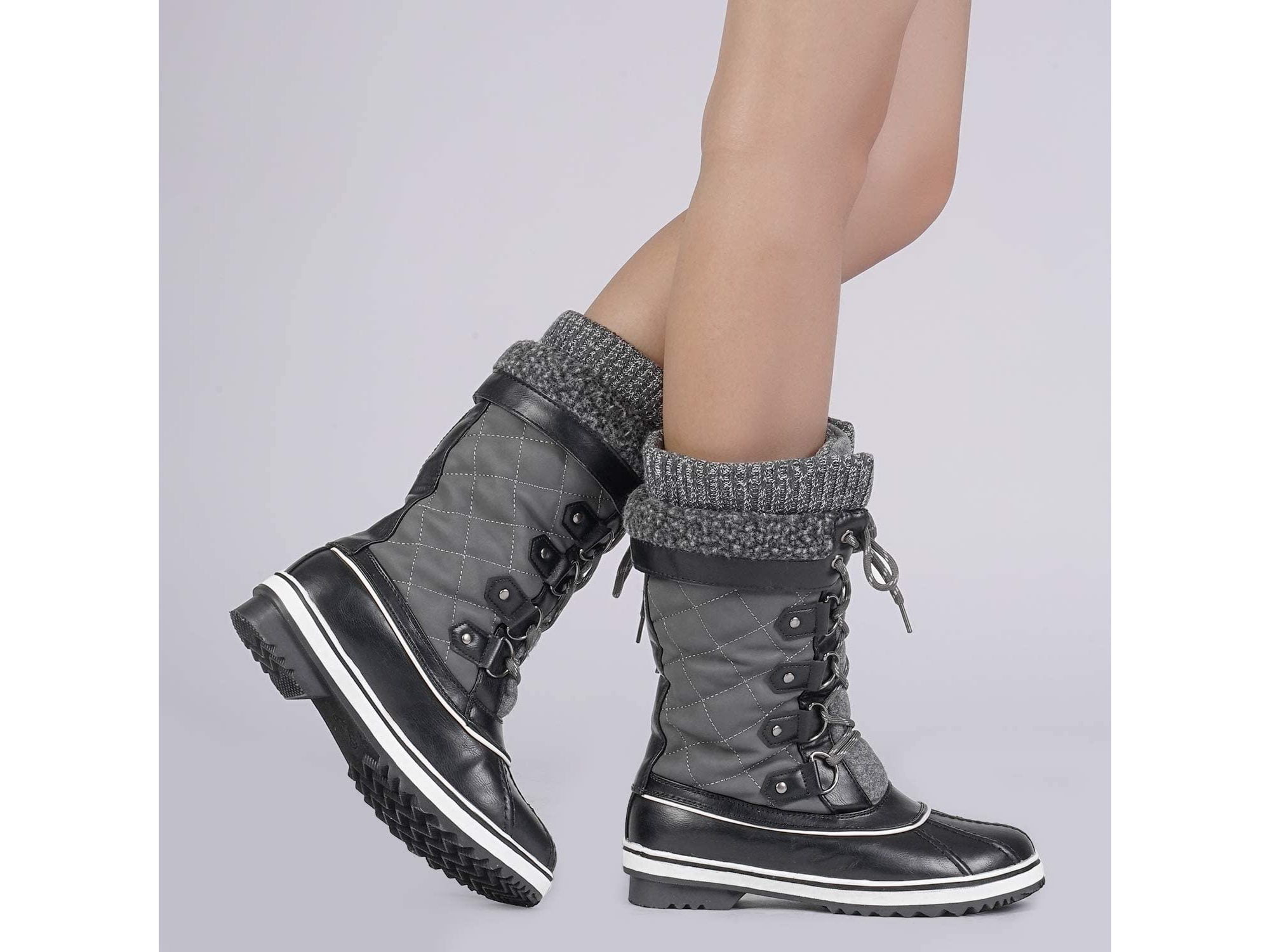 DREAM PAIRS Women's Mid Calf Fashion Winter Snow Boots