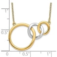 thumbnail image 3 of Gold 14k Two-tone Polished Triple Circle 18in Necklace - 18" Chain, 3 of 6