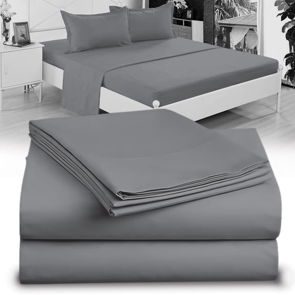 Crescent Bedding Twin Extra Long Micro Fiber Sheet Set - Soft and Comfy - By Grey Twin XL