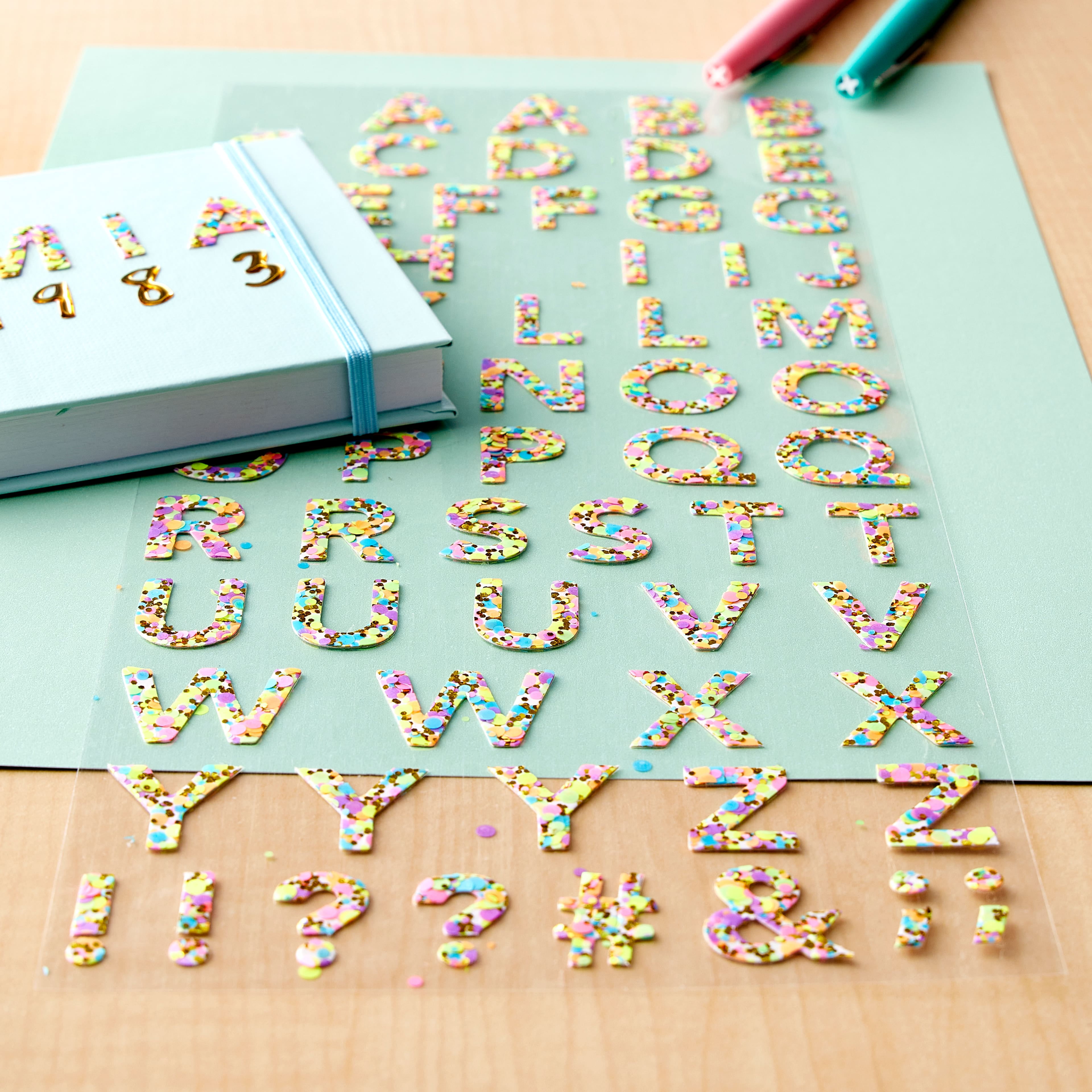 Recollections Bright Confetti Alphabet Stickers, 12 Pack