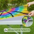 thumbnail image 6 of Colorful Rainbow Tie Dye Spiral Pattern Square Fitted Tablecloth with Elastic Edge,Square Table Cover,Washable Elastic Table Cover for Home Kitchen Party Decor 34"x34", 6 of 6