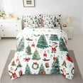 thumbnail image 2 of jejeloiu Cute Santa Claus Bedding Comforter Set 7 Pieces,Happy New Year Full Bedding Set,Christmas Tree Gifts Fitted Sheet Flat Sheet For Children,Super Cozy Room Decor Reversible, 2 of 8
