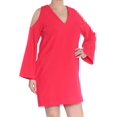 thumbnail image 2 of RACHEL ROY $129 Womens New 1007 Red Bell Sleeve V Neck Mini Shift Dress L B+B, 2 of 3