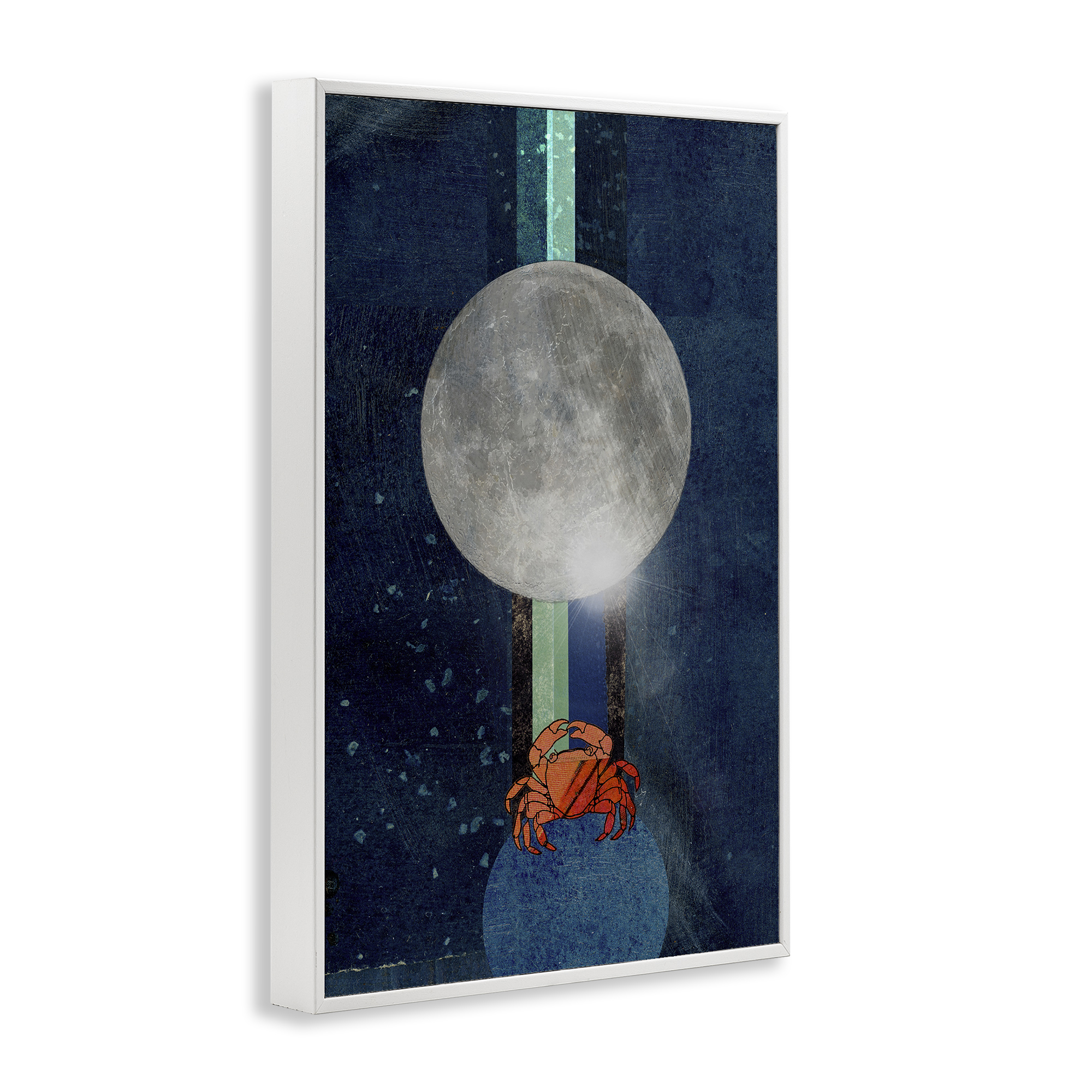 Stupell Industries Surreal Crab Outer Space Animals & Insects Painting White Framed Art Print Wall Art, 20 x 30
