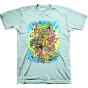 Mens Nickelodeon 90s Throwback Shirt - Retro Nick Group tee - Classic Nick Graphic T-Shirt (Celadon, Small)
