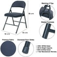 thumbnail image 3 of Hampden Furnishings Bernadine Collection Basics Fabric Folding Chair, Blue, Pack of 4, 3 of 7