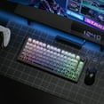 thumbnail image 2 of COSTOM Side Printed Shine Through PBT Keycaps, 135 Keys Double Shot Keycaps Set 60% 65% 75% 100% Layout, Cherry Profile, Gradient Black Topographic Custom Key Caps for MX Gateron Mechanical Keyboards, 2 of 8