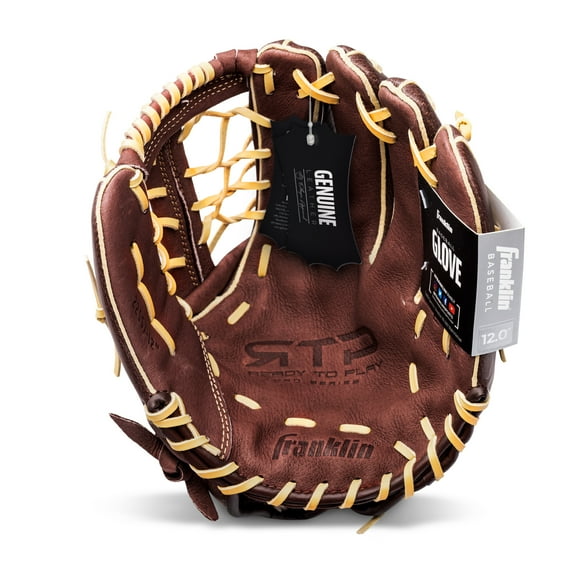 Franklin Sports RTP Pro Baseball Glove - Adult Youth Fielding Mitt - 12" Righty - Brown