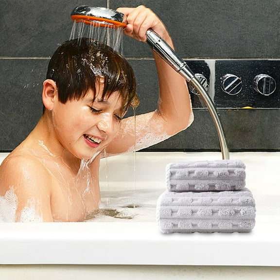 weibbin Thickened And Enlarged Soft Face Towels, Large Bath Washcloths for Face and Body, Super Soft and Gentle Towels on Sensitive Skin, Easy to Clean Fast Dry Dark Grey Facial Cleansing Cloths