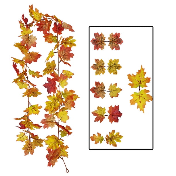 Inteprter Guirnalda de hojas de arce de otoño Artificial de 180cm, planta colgante, decoración de fiesta para el hogar Decoración No.09 Inteprter HA001259-09