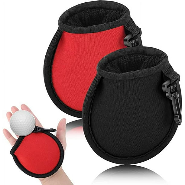 SHAR Twopiece golf ball cleaning bag (black and red), portable golf