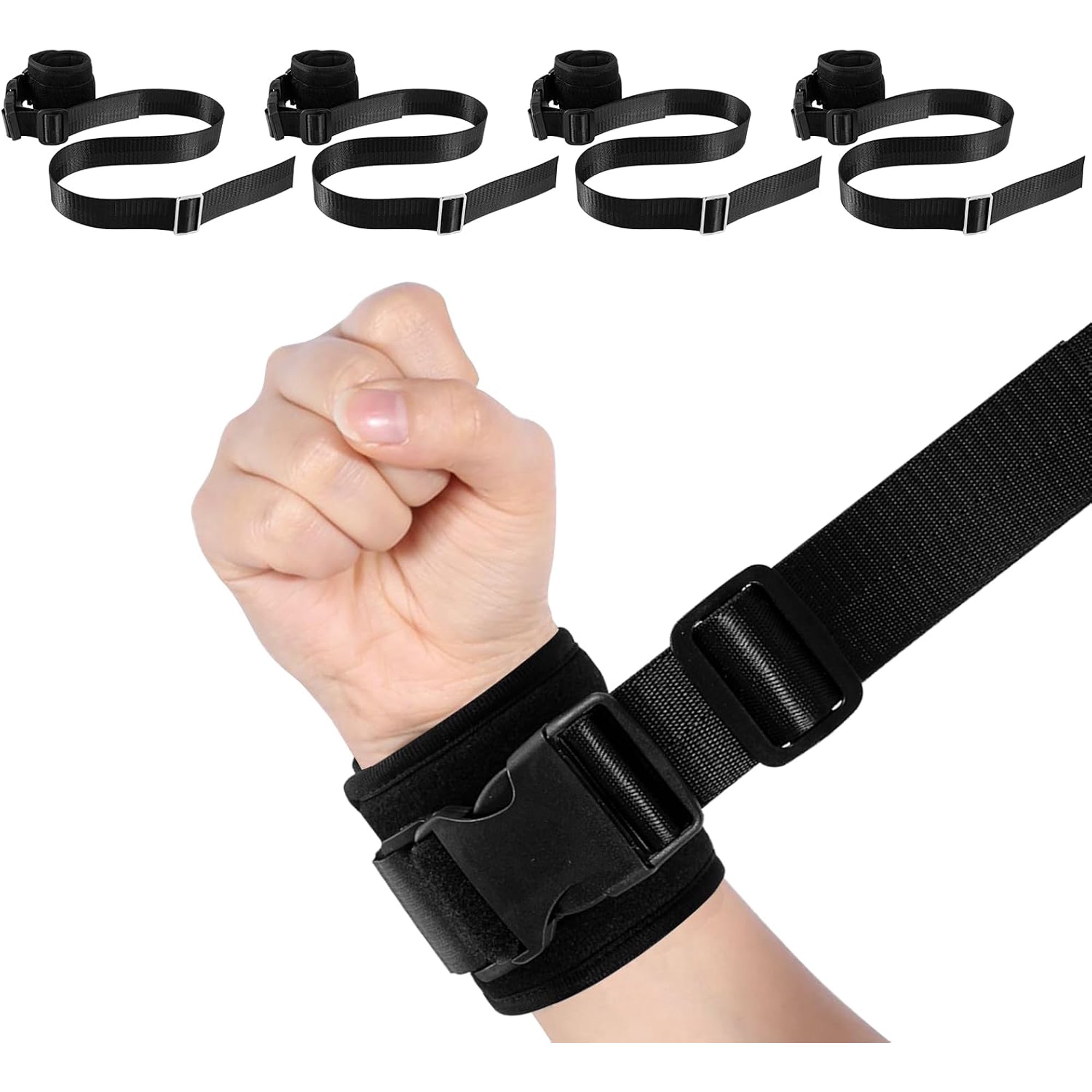 4 PCS Restraints for Dementia Patients, Hospital Bed Restraints for Elderly Dementia with 70" Long Strap, Bed Restraints Belts for Ankles and Wrist, Movement Limited Ties for Hands or Legs