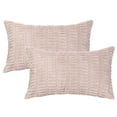thumbnail image 2 of REGALWOVEN Corduroy Decorative Throw Pillow Covers Soft Boho Striped Cushion Covers Dark Pink 12" x 20", 2 of 6