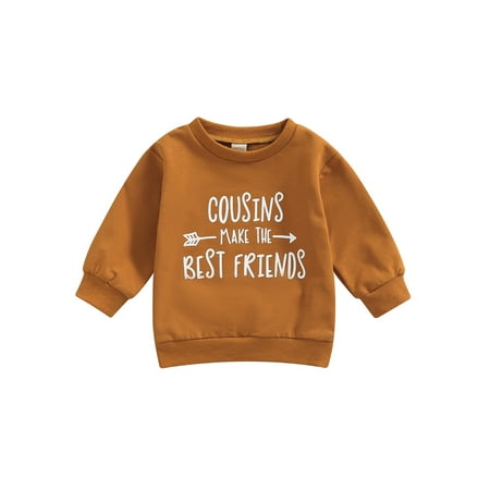 

WakeUple Autumn Toddler Boy Girl Pullover Sweatshirt Casual Letter Printed Long Sleeve Tops Fall Spring Clothes