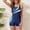 02-Dark Blue, variant on Boyleg One Piece Swimsuit for Women Athletic Bathing Suit with Boyshorts Full Coverage Swimwear