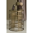 thumbnail image 3 of FirsTime & Co. Gold Woven End Table, Modern, Painted, Round, Metal, 16.5 x 16.5 x 22 in, 3 of 6