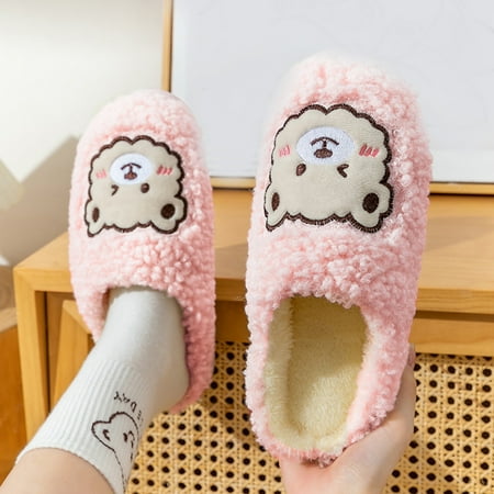 

Women Slippers Autumn And Winter Indoor Fashion Comfortable Indoor And Outdoor Cartoon Cute Flat Bottom Warm Non Slip