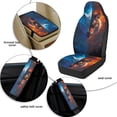 thumbnail image 6 of Xoenoiee Tiger Wolf Fire Pattern Car Seat Covers Full Set of 5/Seat Belt Pads/Car Armrest Cover, PU Leather Auto Accessories Interior Protector Universal Fit, 6 of 7