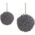 thumbnail image 1 of Fuzzy Ball Quick-Drying Hand Towel,hanging kitchen towels for bathroom,Hanging Hand Towels for Bathroom,Kitchen Towels(2pcs gray), 1 of 5