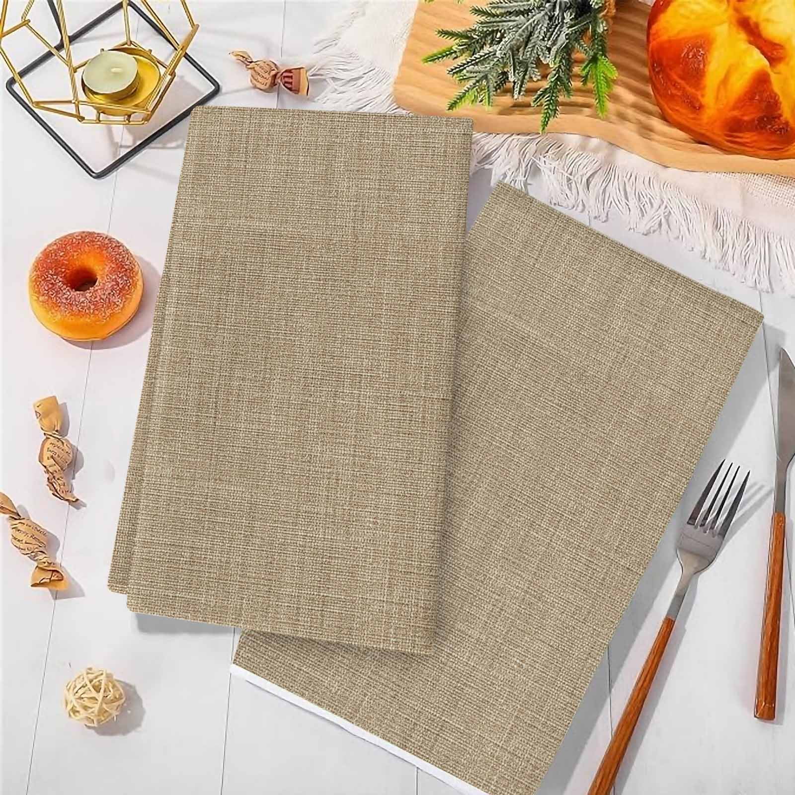 Brown Farmhouse Microfiber Kitchen Towel, Vintage Country Monochrome Textured Soft Absorbent Dish Towels, Quick Drying Washable Dishcloths for Kitchen Cleaning, Drying Dishes, 18x28 Inches