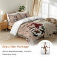thumbnail image 7 of Merry Christmas Bedding Duvet Cover Set Full Size 4 Pieces Winter Xmas Dwarfs Poinsettia Red Green Wooden Bedding Set with Zipper Closure,1 Comforter Cover 86x86 Inches 1 Flat Sheet & 2 Pillow Cases, 7 of 7