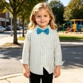 thumbnail image 6 of XYAIYT Toddler Boys Button Down Shirts Dressy Casual Long Sleeve Shirt with Chest Pckets and Tie Comfy Loose, 6 of 6