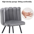 thumbnail image 5 of JYHOME Living Room Barrel Accent Chair  Modern Velvet Kitchen Dining Chair  Vanity Chair with Metal Leg  Scalloped   Cozy and Soft Padded  Armless Leisure  Chair for Bedroom  Grey, 5 of 7