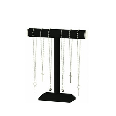 Julysky T-Bar Necklace Holder Stand,Necklace Display Stand for Selling,Necklace Organizer for Women,Necklace and Bracelet Hanger for Girls Jewelry Stand,Necklace Storage Stand,Necklace Tree（Black）
